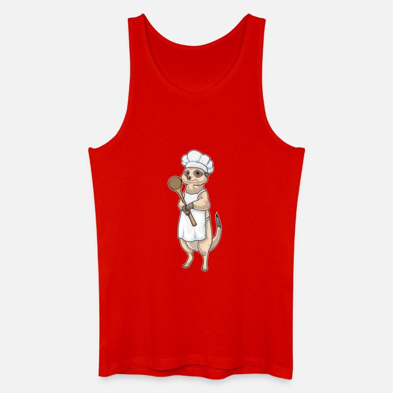 Erdmännchen Koch Kochlöffel Kochen - Männer Bio Tank Top - Rot