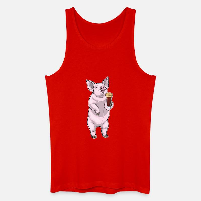 Schwein Bier - Männer Bio Tank Top - Rot
