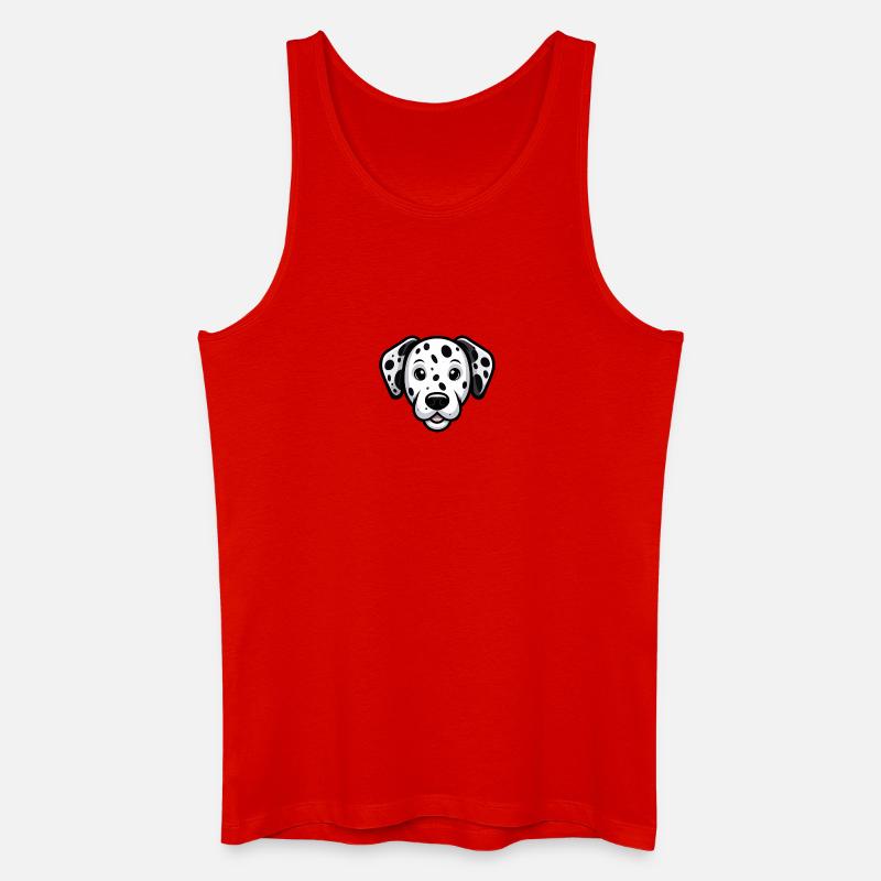 Dalmatiner Kopf im Comic Stil - Männer Bio Tank Top - Rot