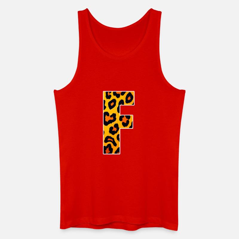 Leopardeneffekt Feuerorange Muster - Männer Bio Tank Top - Rot