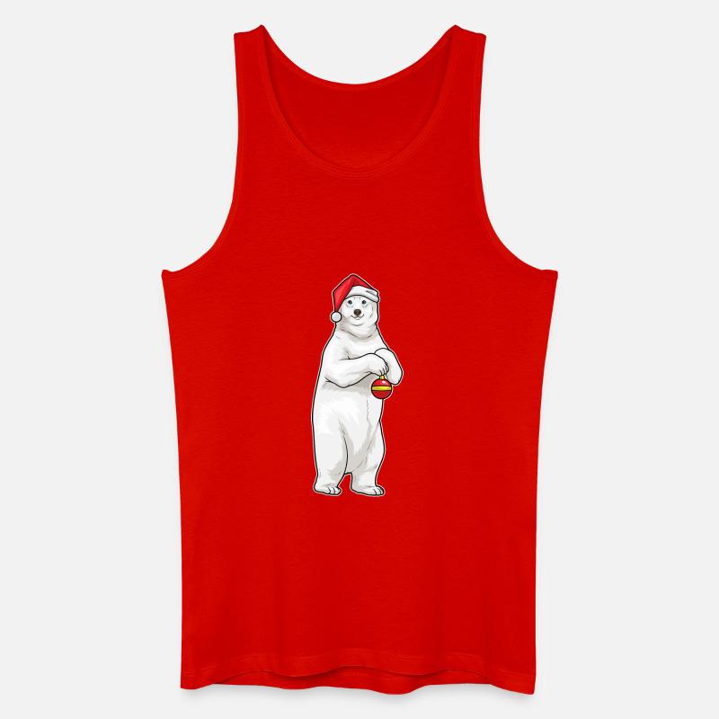 Eisbär Weihnachten Weihnachtskugel - Männer Bio Tank Top - Rot