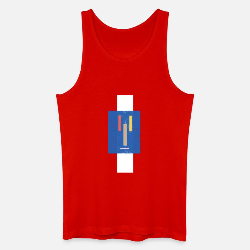 Abstrakte Farbblöcke auf Blaugrund - Männer Bio Tank Top - Rot