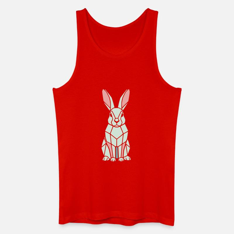 Geometrischer Hase Low Poly Modern - Männer Bio Tank Top - Rot