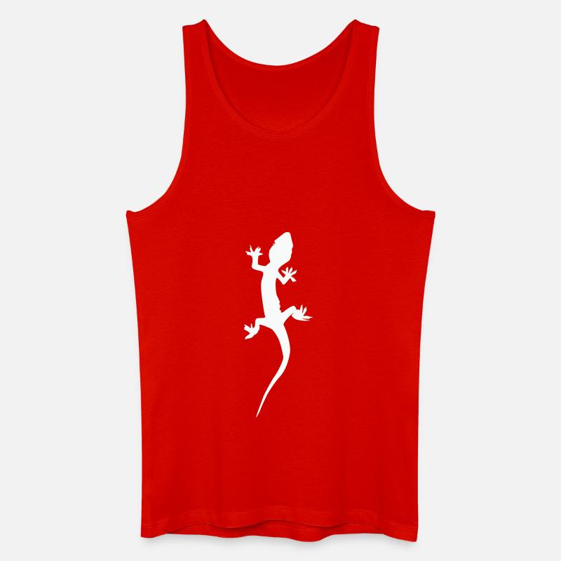 Gecko Echse - Männer Bio Tank Top - Rot