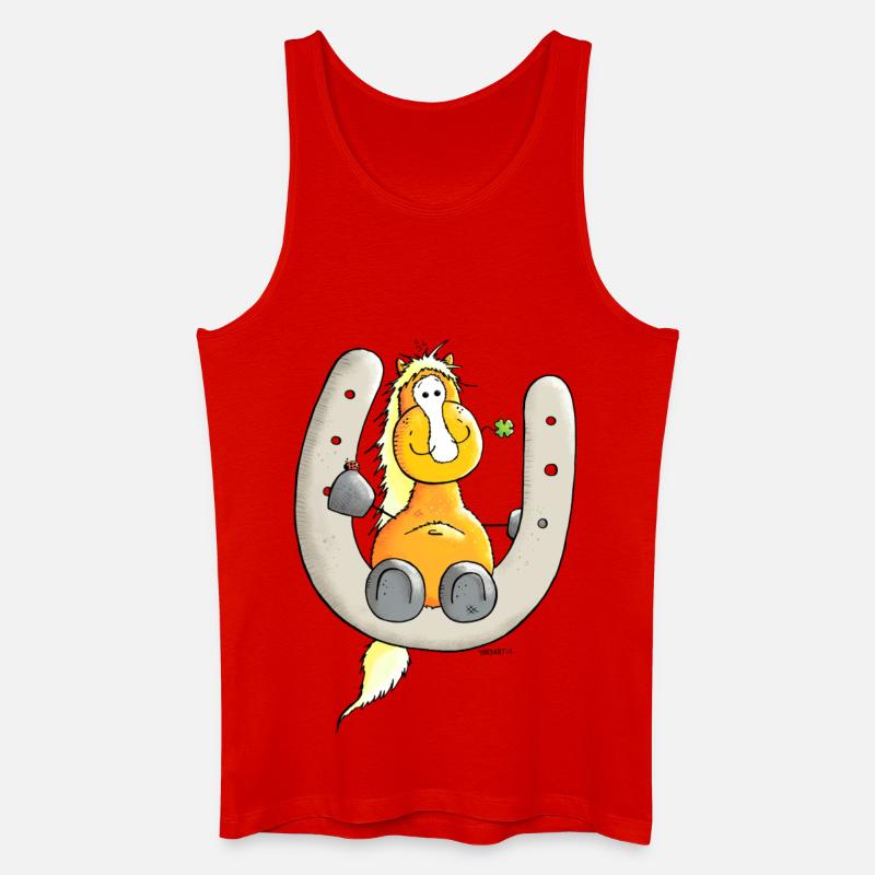 Glückspferd - Pferd - Glück - Männer Bio Tank Top - Rot
