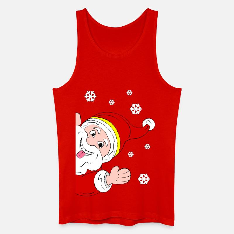 Froher Weihnachtsmann Schneegruß - Männer Bio Tank Top - Rot