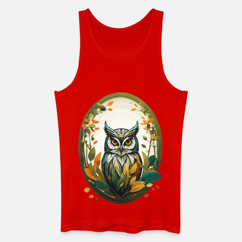 Eule - Männer Bio Tank Top - Rot