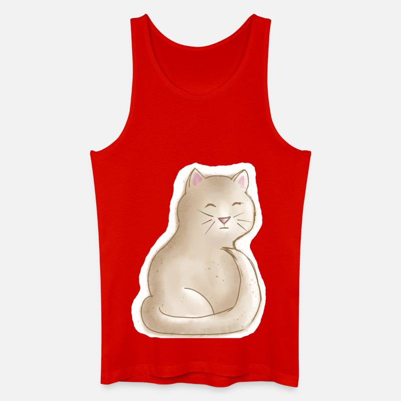 müdes Kätzchen - Männer Bio Tank Top - Rot