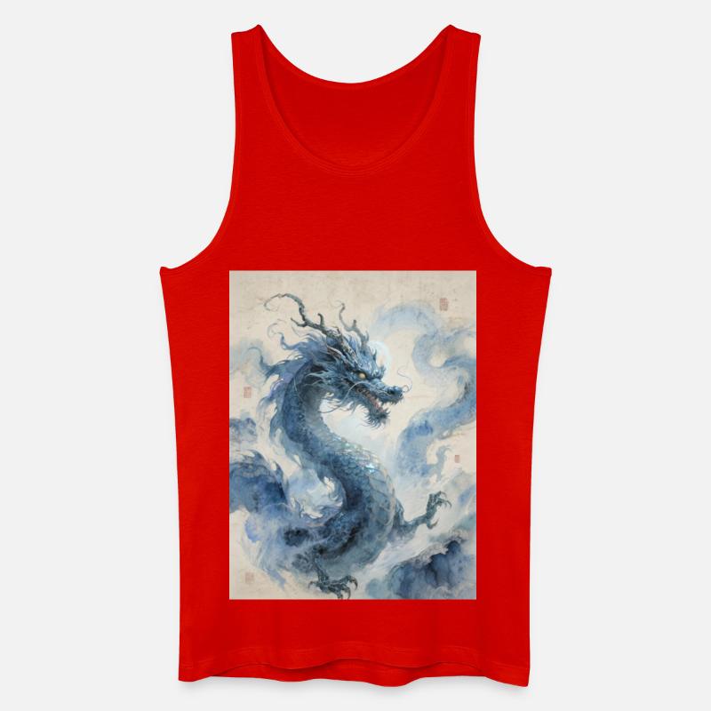 Die himmlische Apotheose: Blauer Drache – Unendlichkeit - Männer Bio Tank Top - Rot