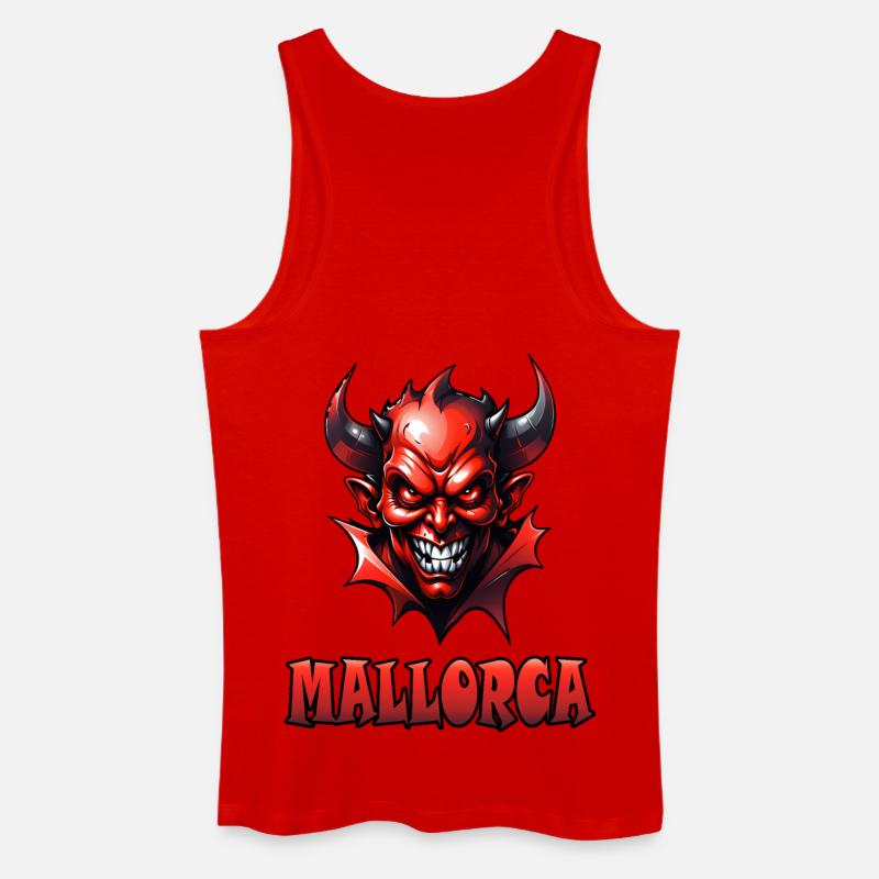 Mallorca mit Red Devil - Männer Bio Tank Top - Rot