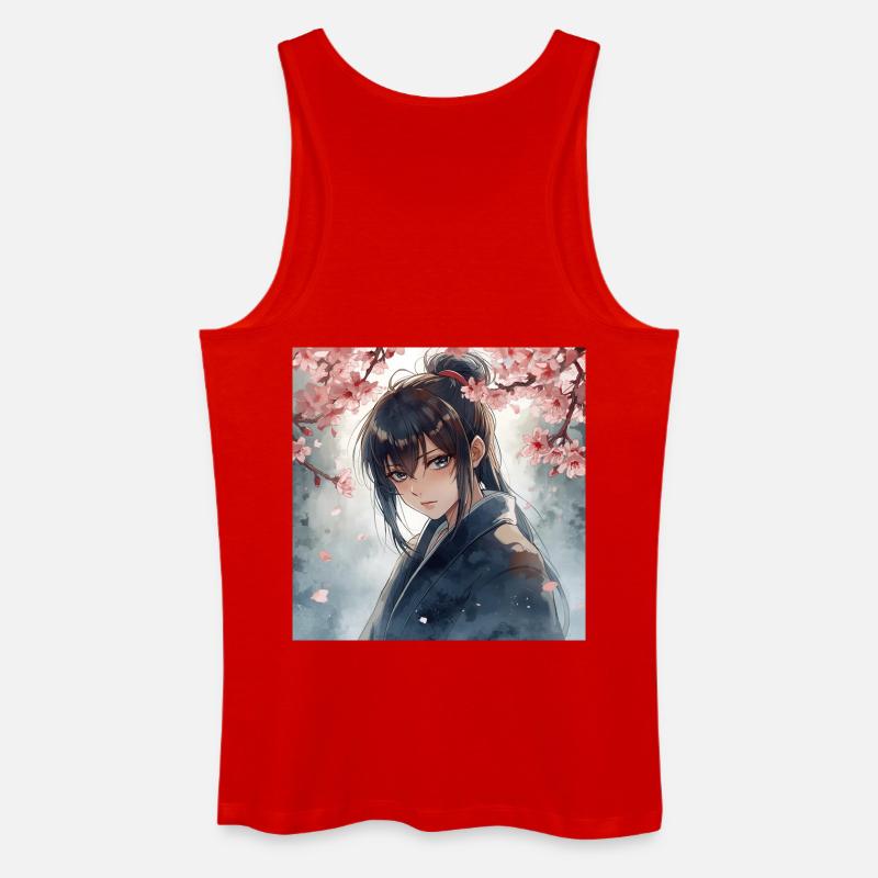 Hanfu unter Kirschblüten - Männer Bio Tank Top - Rot