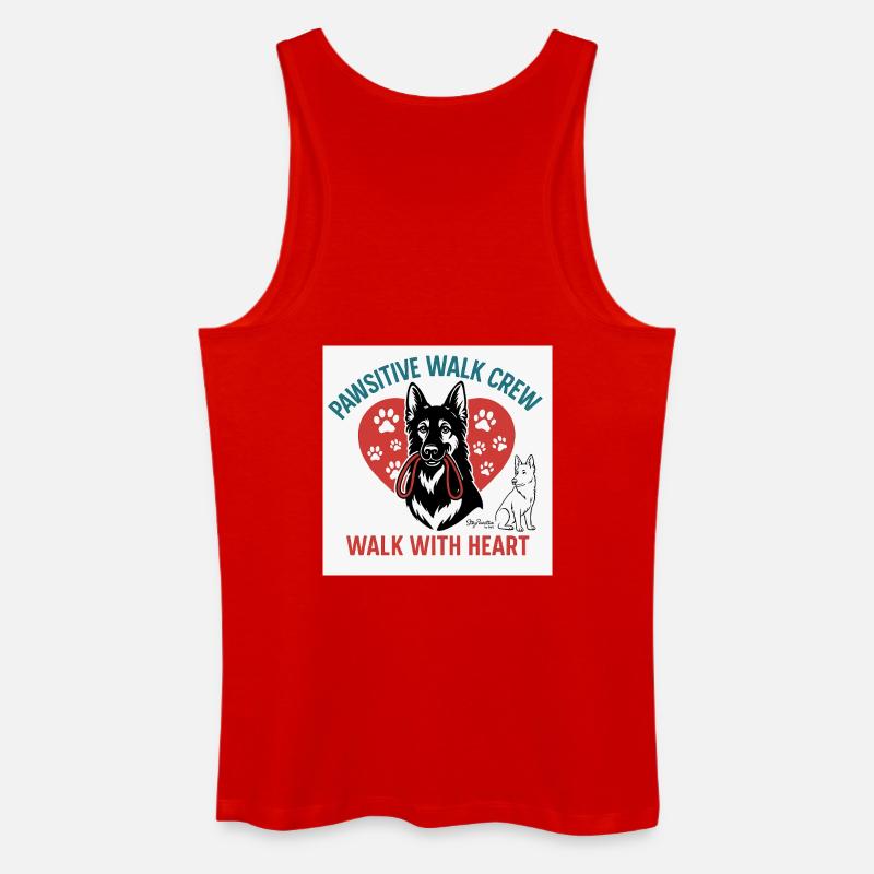 Pawsitive Walk Crew Herzpfoten - Männer Bio Tank Top - Rot