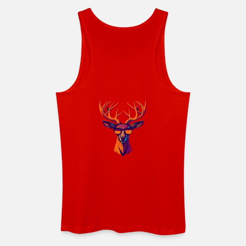 Révolte rétro des cerfs - Débardeur bio Homme - rouge