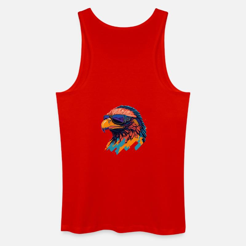 Majestic Soar: Retro Eagle T-Shirt - Men’s Organic Tank Top - red