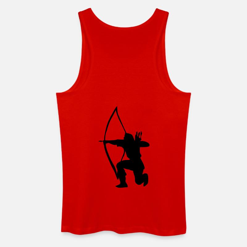 Longbow Archer kneeling stance - Männer Bio Tank Top - Rot
