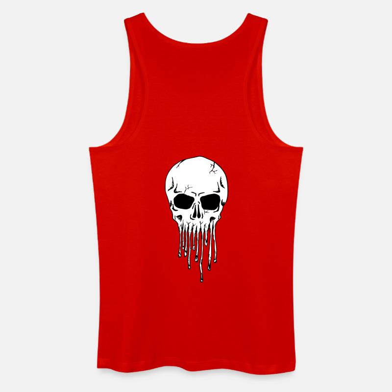 Dripping Skull - Männer Bio Tank Top - Rot