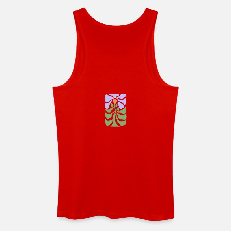 Blumengrafik - Männer Bio Tank Top - Rot