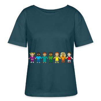 Kindertasse REGENBOGEN Schulanfang Kindergarten - Stanley/Stella Relaxed Rundhals Frauen Bio-T-Shirt SERENA - Dunkles Petrol - Vorne - Anna (173cm)