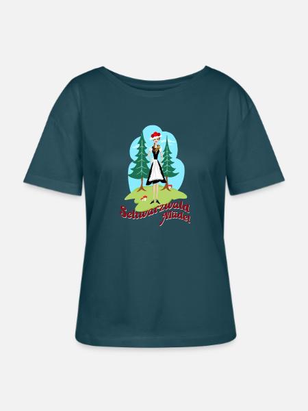 Schwarzwaldmädel Retro - Stanley/Stella Relaxed Rundhals Frauen Bio-T-Shirt SERENA - Dunkles Petrol