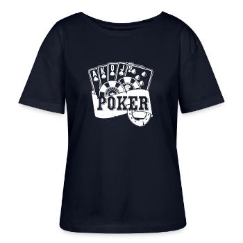 pari Las Vegas - POKER - T-shirt bio à col rond SERENA Stanley/Stella Femme - marine - Devant - Anna (173cm)