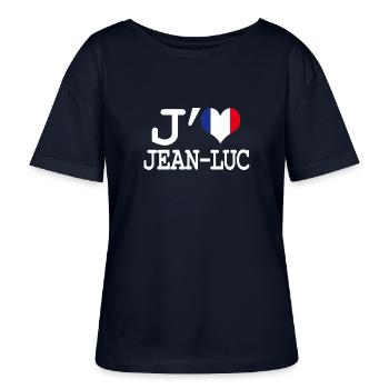 Ich liebe jean-luc - Stanley/Stella Relaxed Rundhals Frauen Bio-T-Shirt SERENA - Navy - Vorne - Anna (173cm)