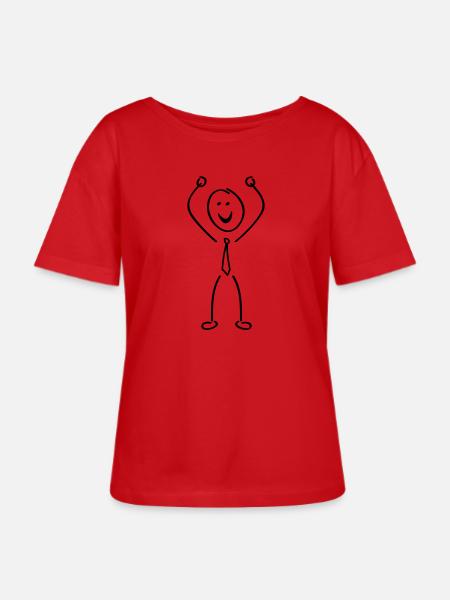 strichmaenchen positiv - Stanley/Stella Relaxed Rundhals Frauen Bio-T-Shirt SERENA - Rot