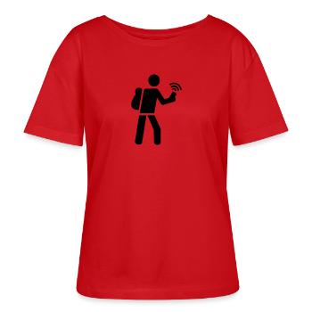 Geocaching - Stanley/Stella Relaxed Rundhals Frauen Bio-T-Shirt SERENA - Rot - Vorne - Luana (180cm)