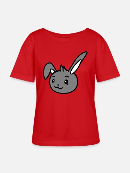 Bunny rabbit looks cute sideways to the side - Stanley/Stella SERENA Relaxed Women’s Organic Round Neck T-shirt - red