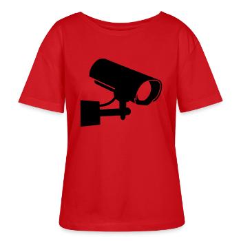 kamera__f1 - T-shirt bio à col rond SERENA Stanley/Stella Femme - rouge - Devant - Luana (180cm)