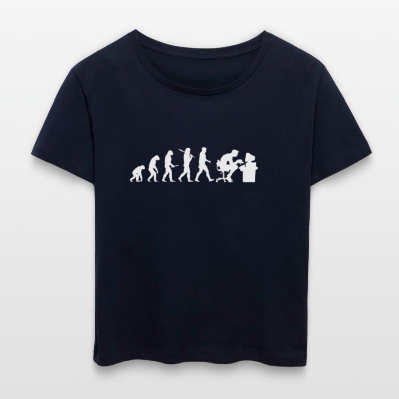 Evolution Computer Nerd! Nerd PC! IT! Technique! T-shirt bio à col rond SERENA Stanley/Stella Femme