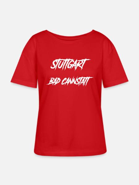Stuttgart Bad Cannstatt Tshirt - Stanley/Stella Relaxed Rundhals Frauen Bio-T-Shirt SERENA - Rot