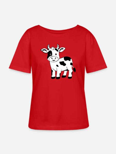 Schwarze Kuh schwarz Geschenk Bauern - Stanley/Stella Relaxed Rundhals Frauen Bio-T-Shirt SERENA - Rot