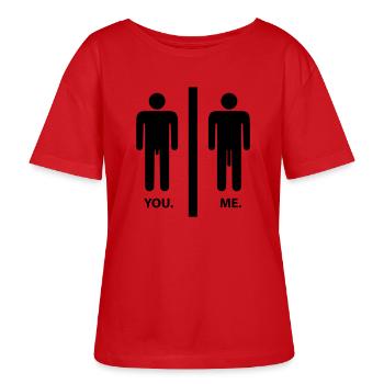 you_and_me___f1 - Stanley/Stella Relaxed SERENA økologisk T-shirt til damer med rund hals - rød - Foran - Luana (180cm)