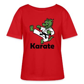 Karate Dragon - Stanley/Stella SERENA Relaxed Women’s Organic Round Neck T-shirt - red - Front - Luana (180cm)
