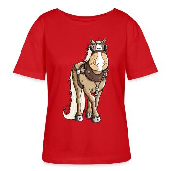 Gigantischer Kaltblüter - Kaltblut - Stanley/Stella Relaxed Rundhals Frauen Bio-T-Shirt SERENA - Rot - Vorne - Luana (180cm)