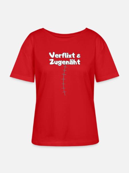 Verflixt & Zugenäht – Narbenstolz-Shirt - Stanley/Stella Relaxed Rundhals Frauen Bio-T-Shirt SERENA - Rot