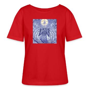 Lunar Spider Dream - Stanley/Stella Relaxed Rundhals Frauen Bio-T-Shirt SERENA - Rot - Vorne - Luana (180cm)