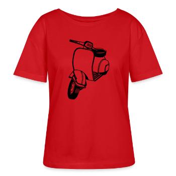 motorroller freiheit reisen - Stanley/Stella Relaxed Rundhals Frauen Bio-T-Shirt SERENA - Rot - Vorne - Luana (180cm)
