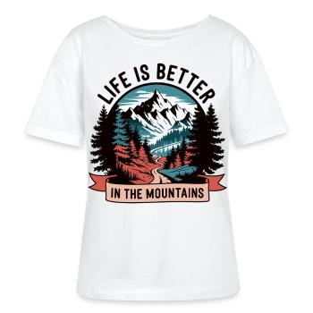 La vie est meilleure à la montagne - T-shirt bio à col rond SERENA Stanley/Stella Femme - blanc - Devant - Anna (173cm)