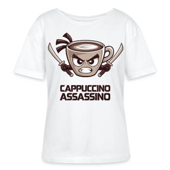 Cappuccino Assassino Shirt - Stanley/Stella Relaxed Rundhals Frauen Bio-T-Shirt SERENA - Weiß - Vorne - Anna (173cm)