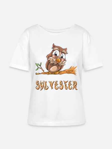 Eule Sylvester - Stanley/Stella Relaxed Rundhals Frauen Bio-T-Shirt SERENA - Weiß