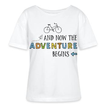Lustige Sprüche für Fahrrad Fahrer - Stanley/Stella Relaxed Rundhals Frauen Bio-T-Shirt SERENA - Weiß - Vorne - Anna (173cm)