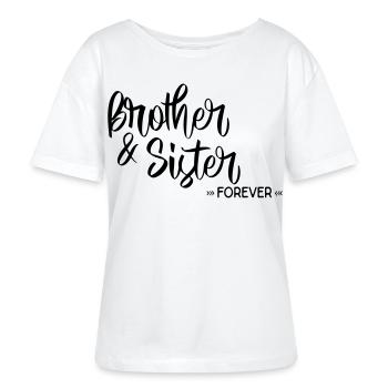 frère et soeur - T-shirt bio à col rond SERENA Stanley/Stella Femme - blanc - Devant - Anna (173cm)