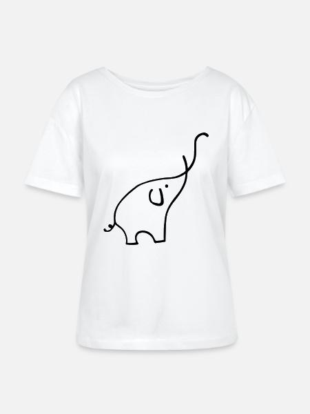 Elefant - Stanley/Stella Relaxed Rundhals Frauen Bio-T-Shirt SERENA - Weiß