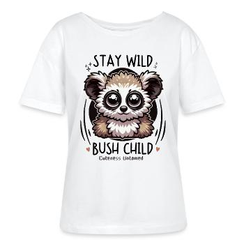 Adorable Big Eyes Fluffy Galago Bush Baby Cuteness - Stanley/Stella SERENA Relaxed Women’s Organic Round Neck T-shirt - white - Front - Anna (173cm)