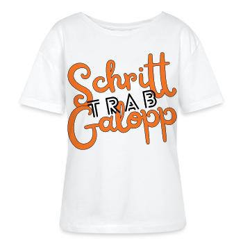 Schritt Trab Galopp - Stanley/Stella Relaxed Rundhals Frauen Bio-T-Shirt SERENA - Weiß - Vorne - Anna (173cm)