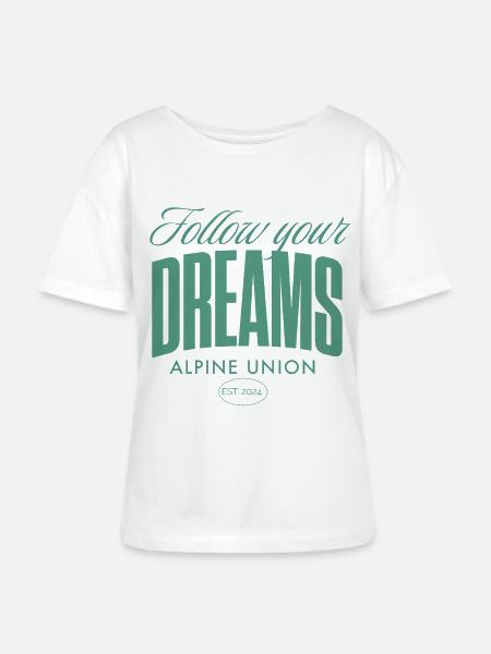 Follow Your Dreams Alpine Union - Stanley/Stella Relaxed Rundhals Frauen Bio-T-Shirt SERENA - Weiß