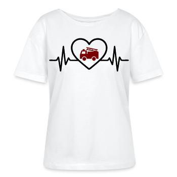Camion de pompiers Heart - T-shirt bio à col rond SERENA Stanley/Stella Femme - blanc - Devant - Anna (173cm)