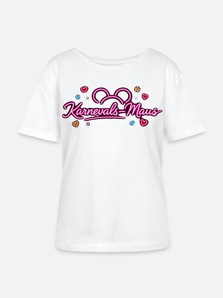KarnevalsMaus Fastnacht Fasching Outfit Niedlich - Stanley/Stella Relaxed Rundhals Frauen Bio-T-Shirt SERENA - Weiß