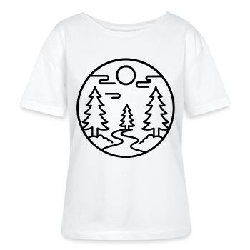 Silhouette du Chemin de la Forêt Lunaire - T-shirt bio à col rond SERENA Stanley/Stella Femme - blanc - Devant - Anna (173cm)